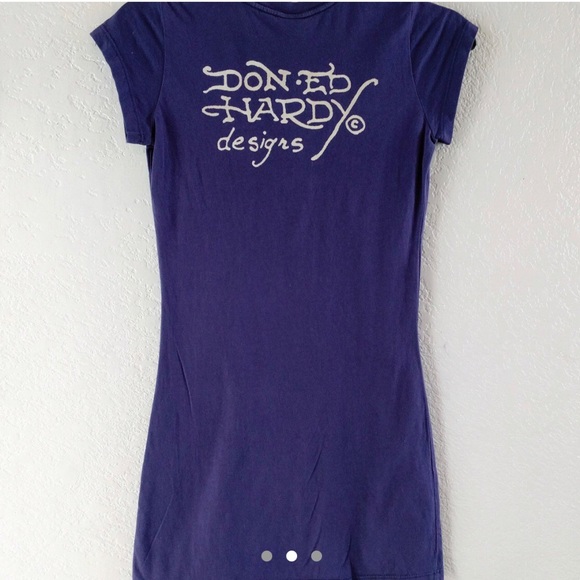 Never Worn ED HARDY Women’s Tee/Shirt Dress 💜 - Picture 2 of 2